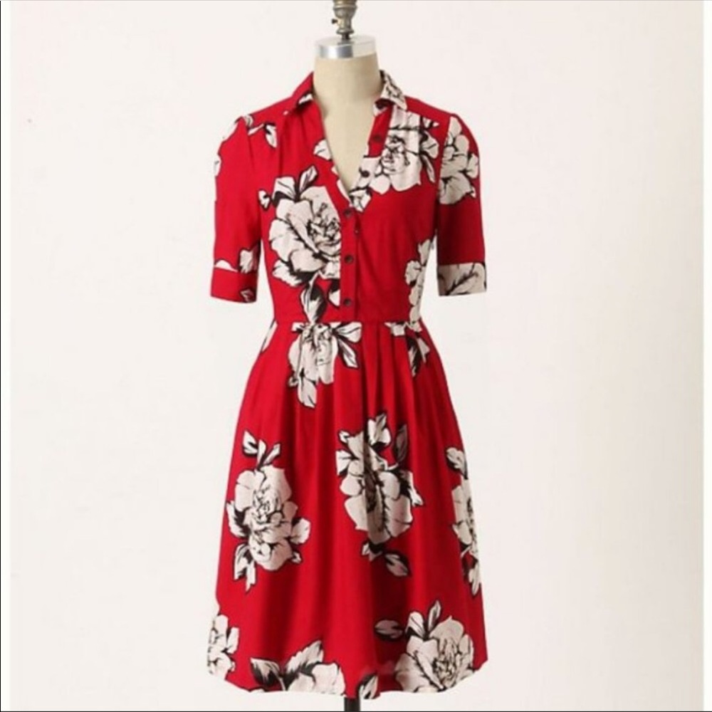 Anthropologie Maeve Floral Dagmar Shirt Dress 6